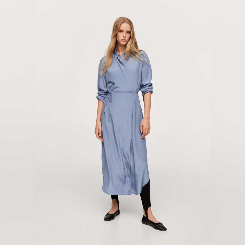 Mango Wrapped satin dress